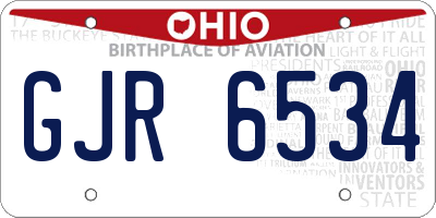 OH license plate GJR6534