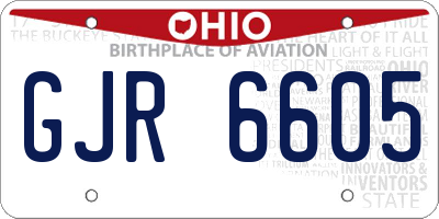 OH license plate GJR6605