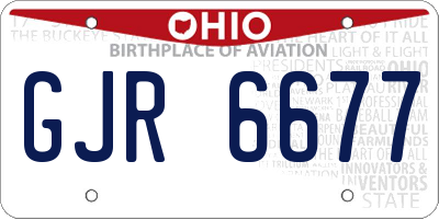 OH license plate GJR6677