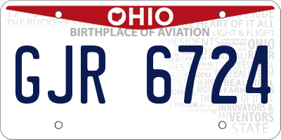 OH license plate GJR6724