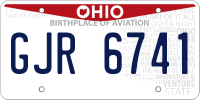 OH license plate GJR6741