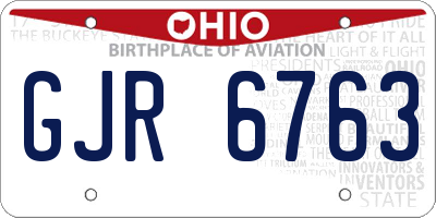 OH license plate GJR6763