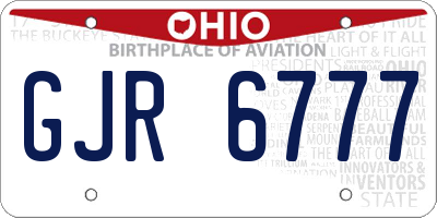 OH license plate GJR6777