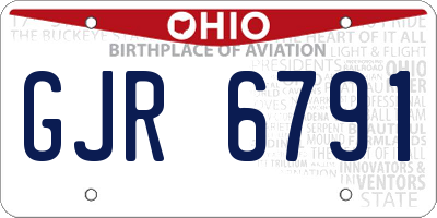 OH license plate GJR6791