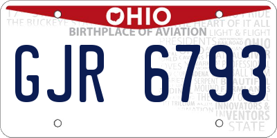 OH license plate GJR6793