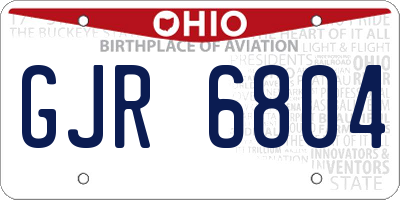 OH license plate GJR6804