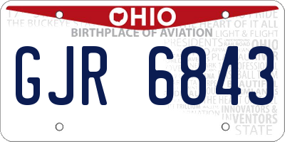 OH license plate GJR6843