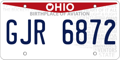 OH license plate GJR6872