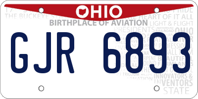 OH license plate GJR6893