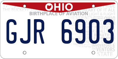 OH license plate GJR6903