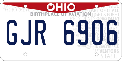 OH license plate GJR6906