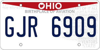 OH license plate GJR6909