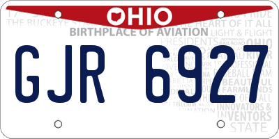 OH license plate GJR6927