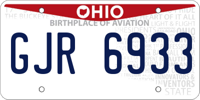 OH license plate GJR6933