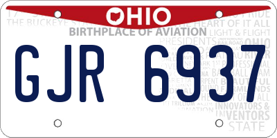 OH license plate GJR6937