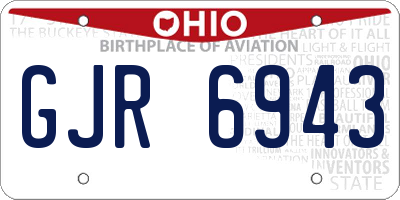 OH license plate GJR6943