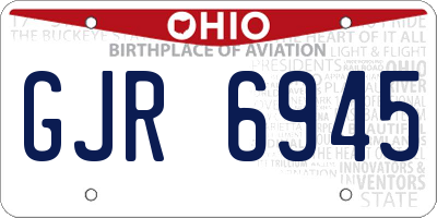 OH license plate GJR6945