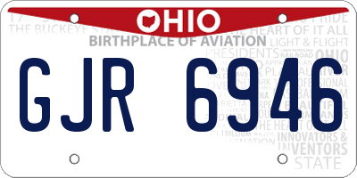 OH license plate GJR6946