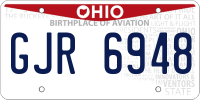 OH license plate GJR6948