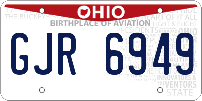 OH license plate GJR6949