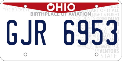 OH license plate GJR6953