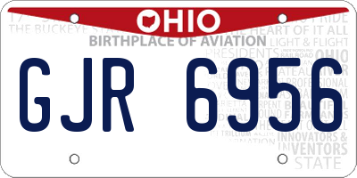 OH license plate GJR6956