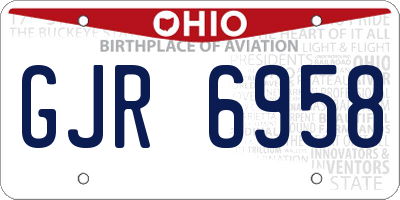 OH license plate GJR6958