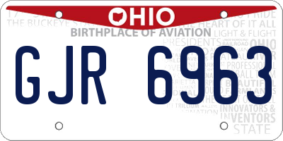 OH license plate GJR6963