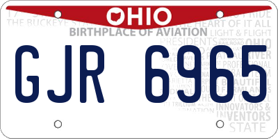 OH license plate GJR6965