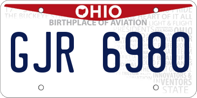 OH license plate GJR6980
