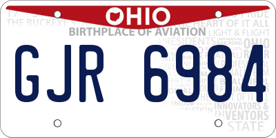 OH license plate GJR6984