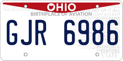 OH license plate GJR6986