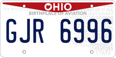 OH license plate GJR6996
