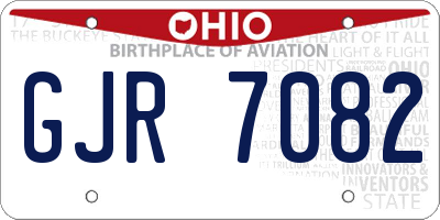 OH license plate GJR7082
