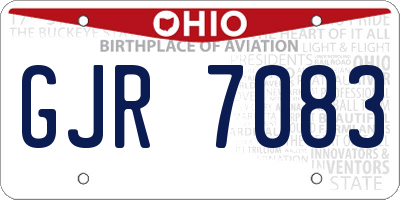 OH license plate GJR7083
