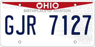 OH license plate GJR7127