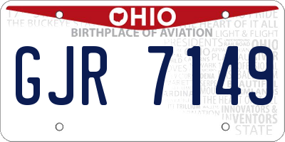OH license plate GJR7149