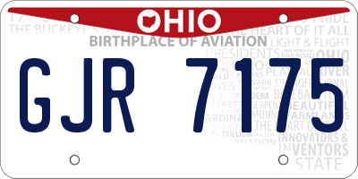 OH license plate GJR7175