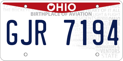 OH license plate GJR7194