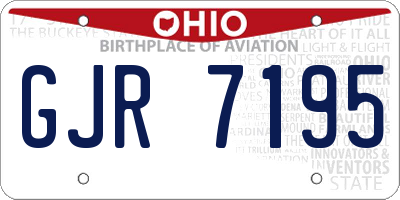 OH license plate GJR7195