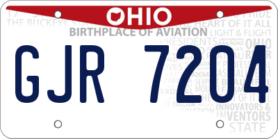 OH license plate GJR7204
