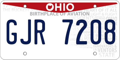 OH license plate GJR7208