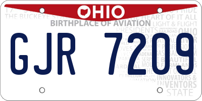OH license plate GJR7209