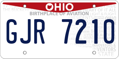 OH license plate GJR7210
