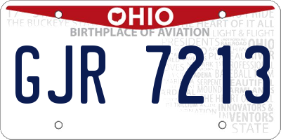 OH license plate GJR7213