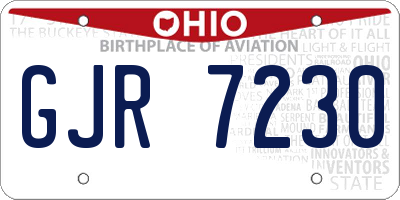 OH license plate GJR7230