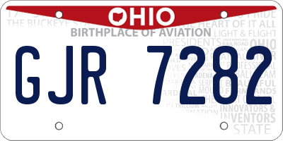 OH license plate GJR7282
