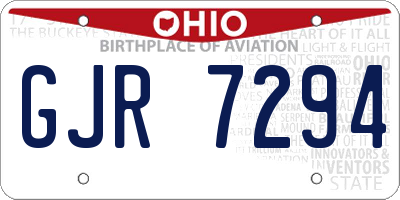 OH license plate GJR7294