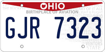 OH license plate GJR7323