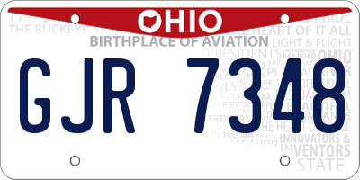 OH license plate GJR7348